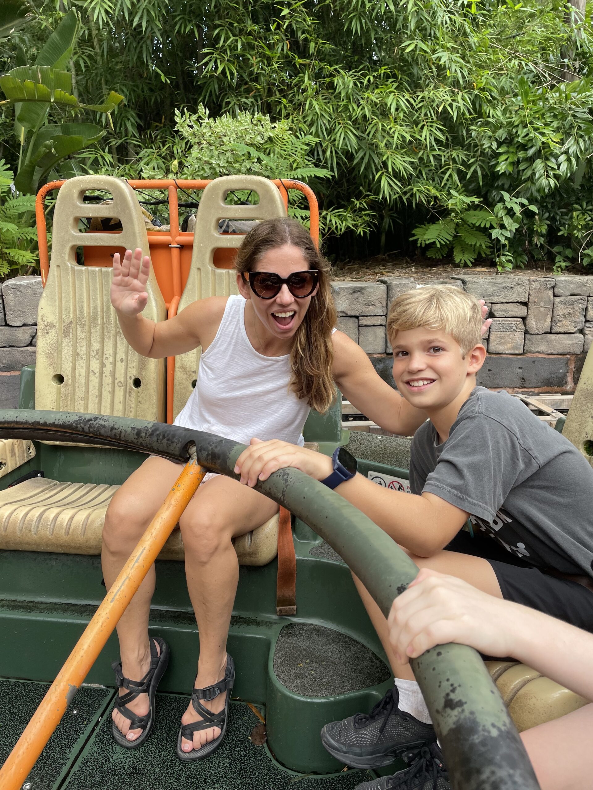 Dr. Brownfield and family on Kali River Rapids at Animal Kingdom