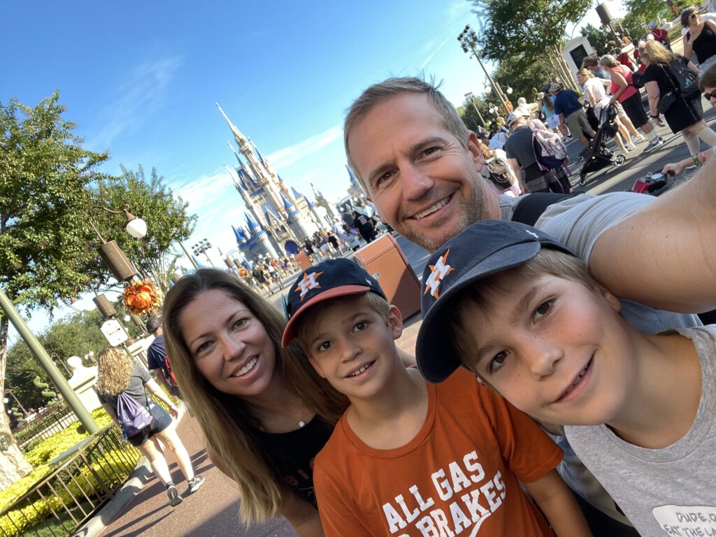 In front of the castle at Magic Kingdom Disney World
